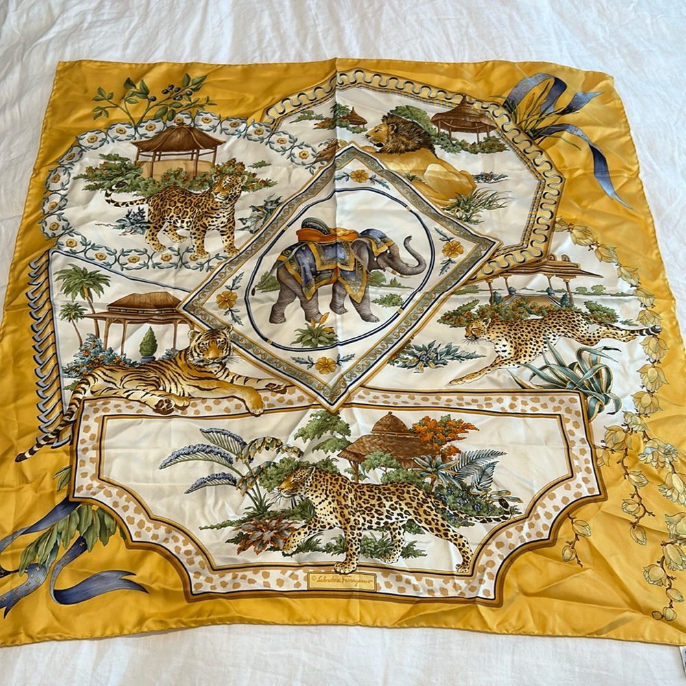 Salvatore Ferragamo 100% Silk Scarf